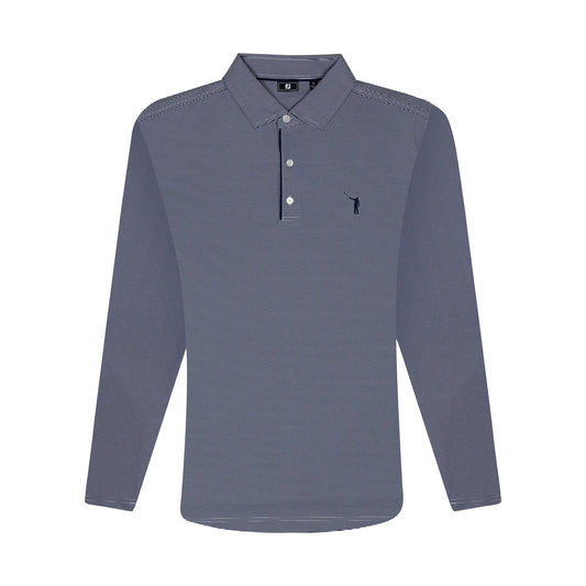 NLU x FJ Long Sleeve Sun Protection Polo | Navy & White