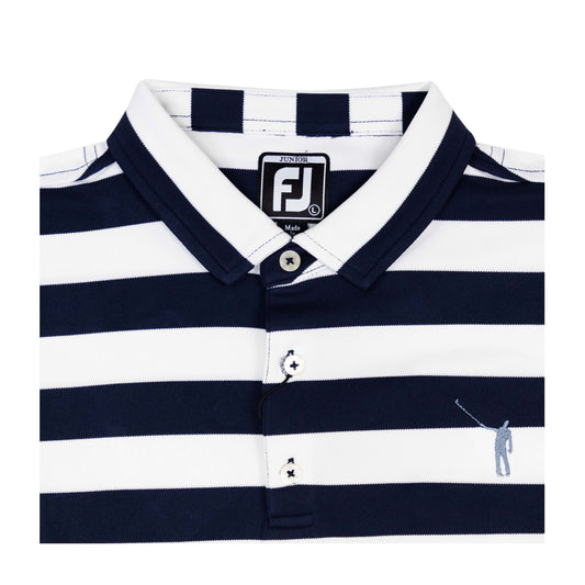 NLU x FJ Rugby Stripe Pique Polo - JUNIORS | Black/White