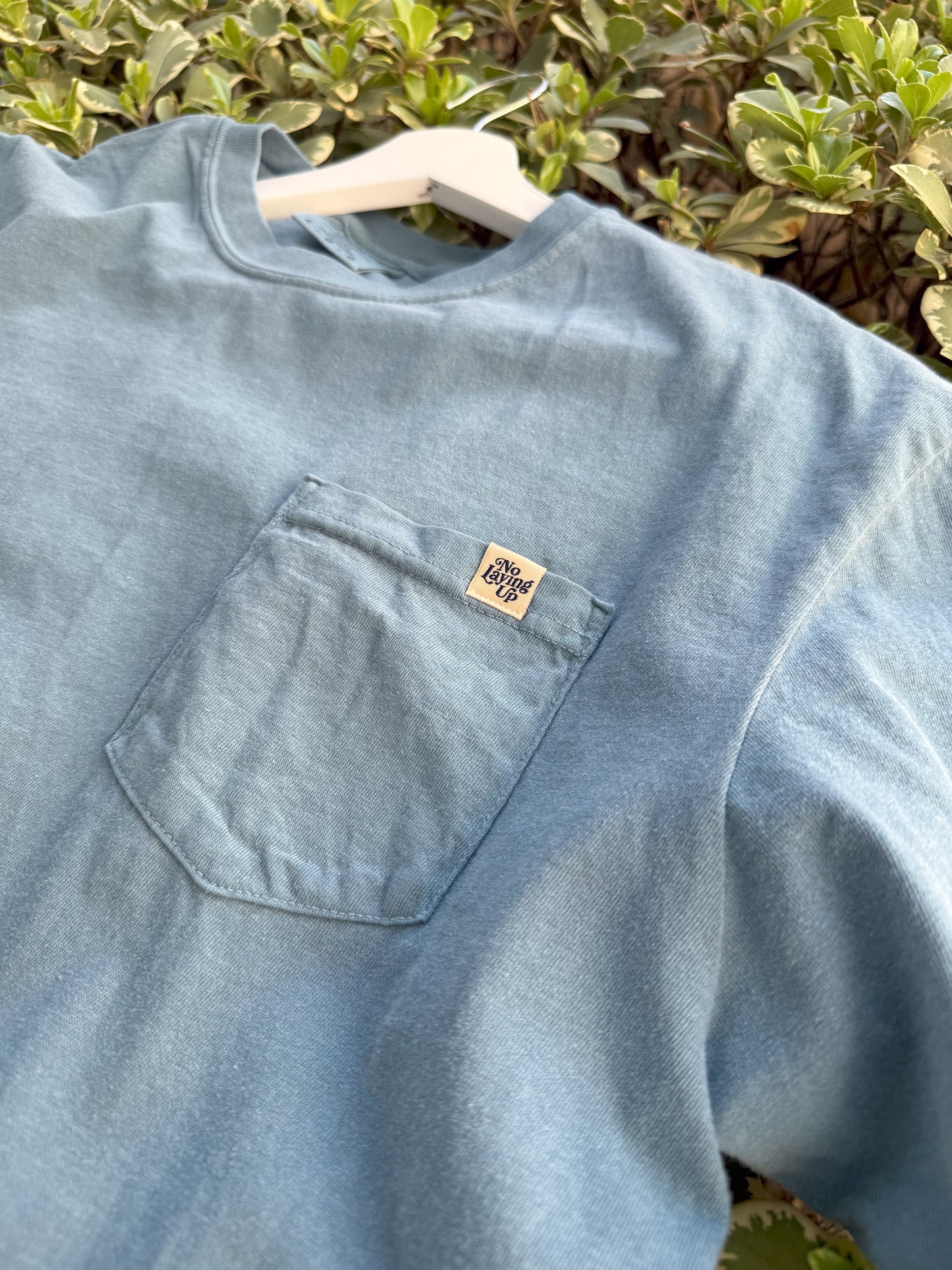 No Laying Up Minimalist Pocket T-shirt | Ice Blue