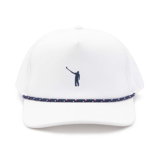The NLU Performance Rope Hat | White w/ Navy Wayward Drive and Navy/Red/White Rope