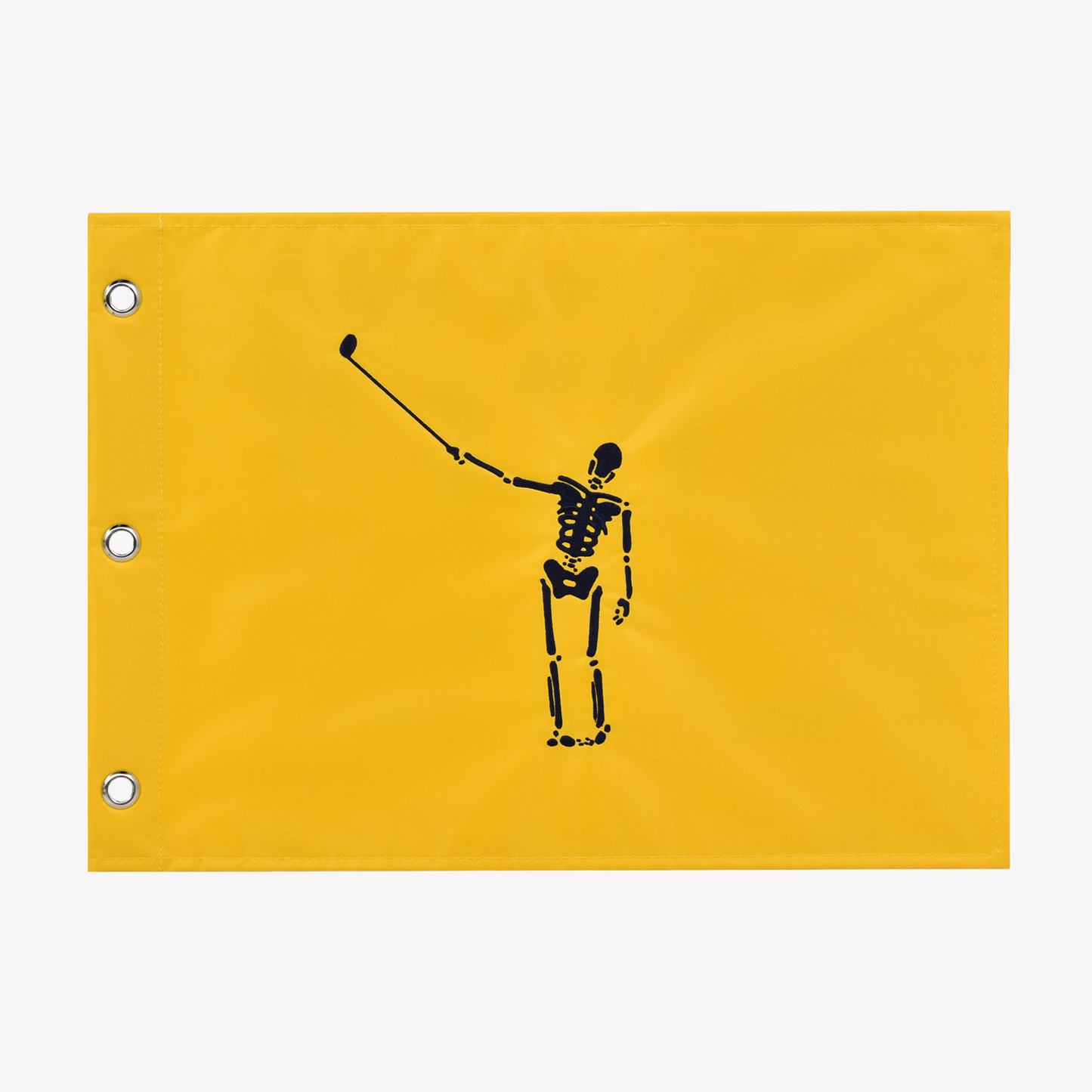 No Laying Up Wayward Skeleton Pin Flag | Yellow & Black
