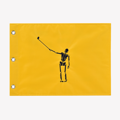 No Laying Up Wayward Skeleton Pin Flag | Yellow & Black