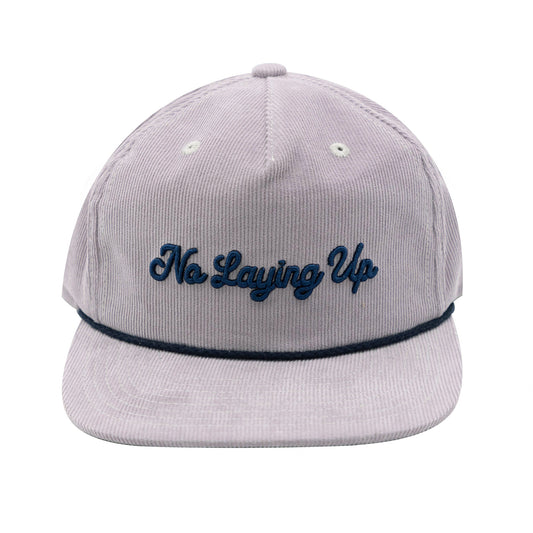 No Laying Up Script Corduroy Rope Hat | Grey w/ Navy