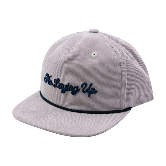 No Laying Up Script Corduroy Rope Hat | Grey w/ Navy