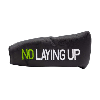 Blade Putter Cover | No Laying Up Green and White Wordmark on Black