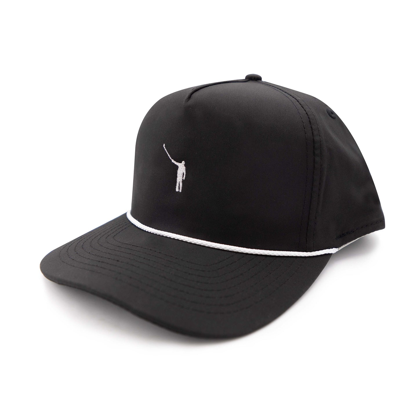 The No Laying Up Wayward Drive Rope Hat | Black with White Rope