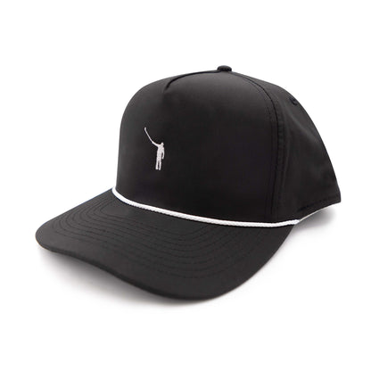 The No Laying Up Wayward Drive Rope Hat | Black with White Rope