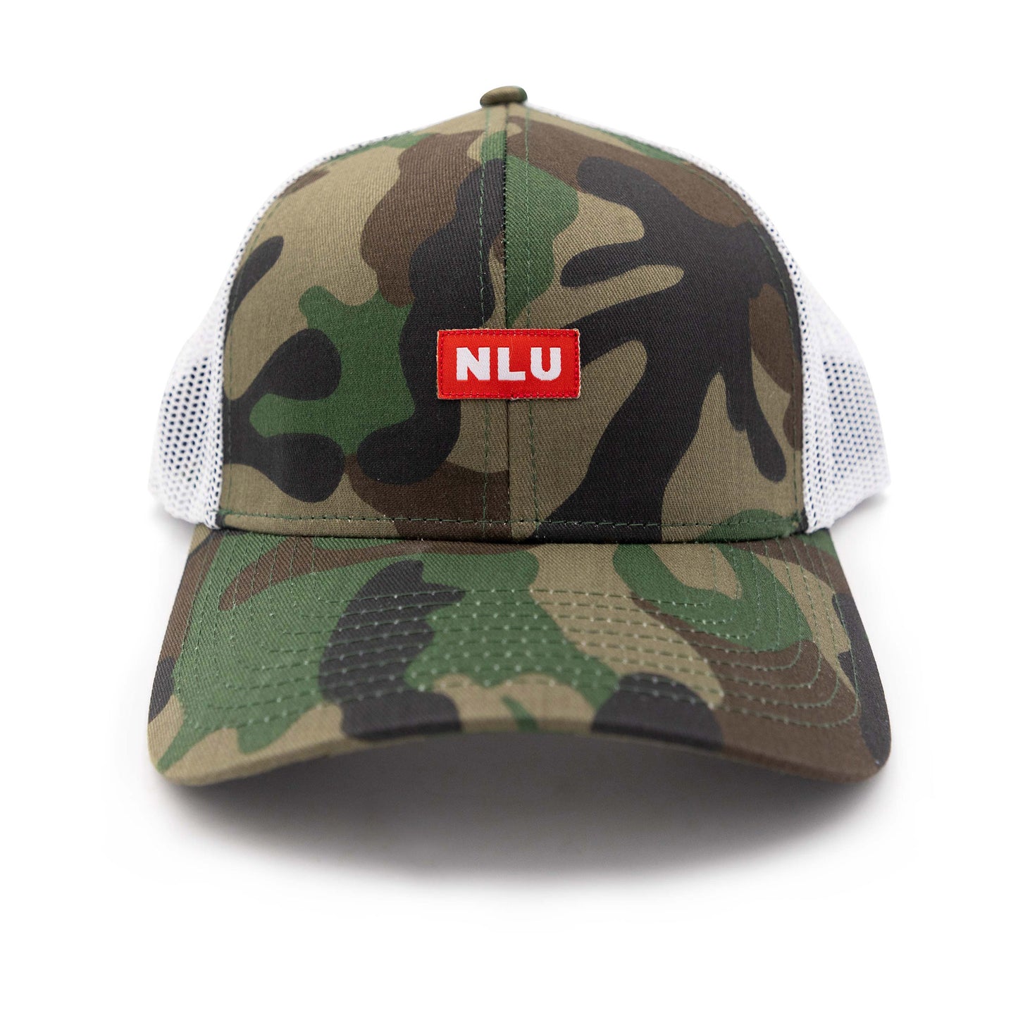 NLU Small Patch Hat | Red NLU Patch on Camo w/ White Mesh