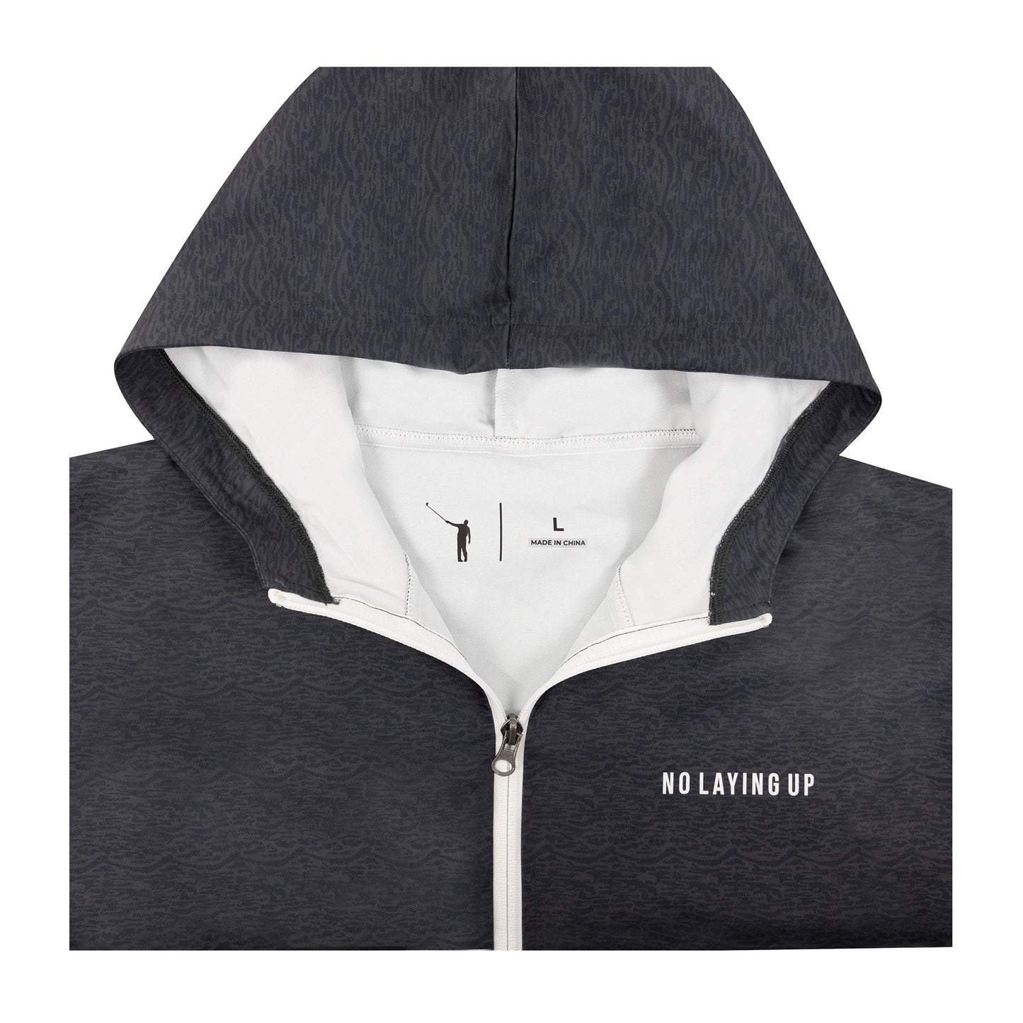 NLU Full Zip Windrunner Jacket | Black print and White