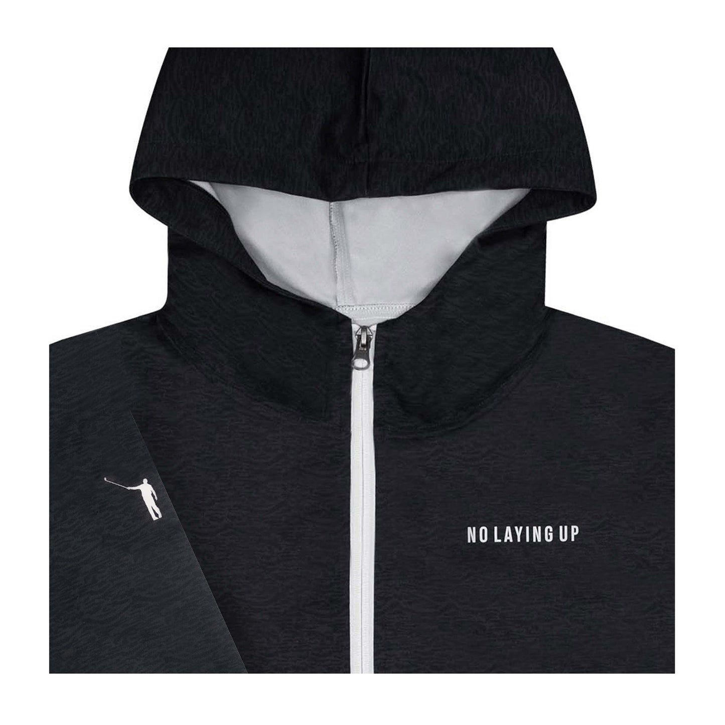 NLU Full Zip Windrunner Jacket | Black print and White