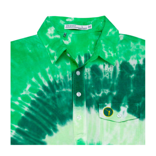 No Laying Up x Criquet Tie Dye Players Shirt | Green Tie Dye