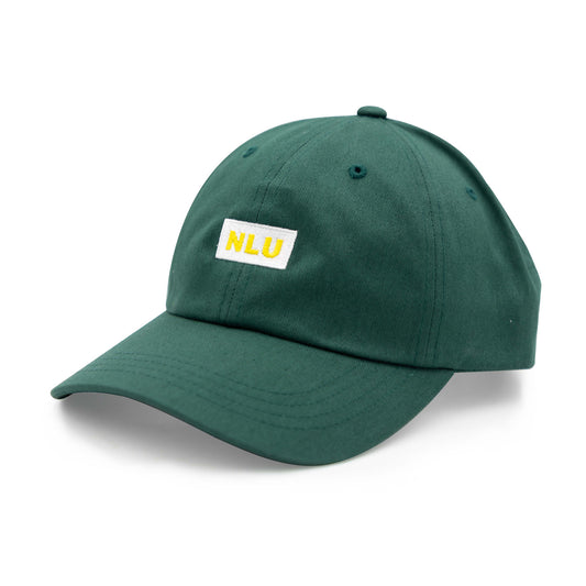 NLU Dad Hat | Small White & Yellow NLU on Green