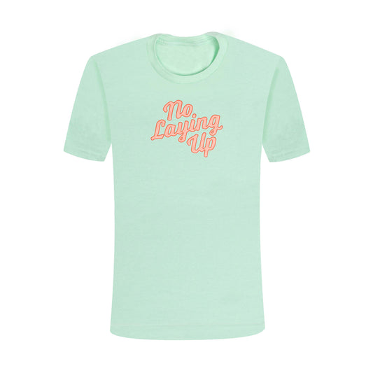 NLU Retro Wordmark T-shirt | Azalea Pinks on Mint