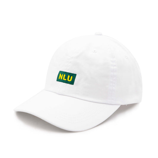 NLU XL Dad Hat | Small Green & Yellow NLU on White