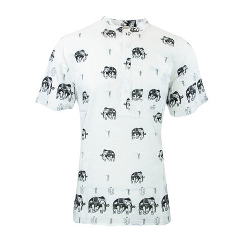 Elephant Shirt | White w/ Black and Grey Logos