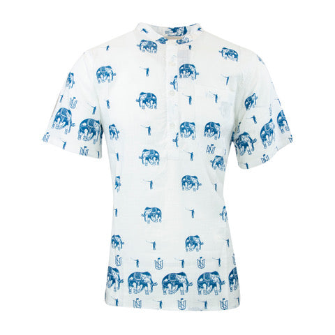 Elephant Shirt | White w/ Navy Logos