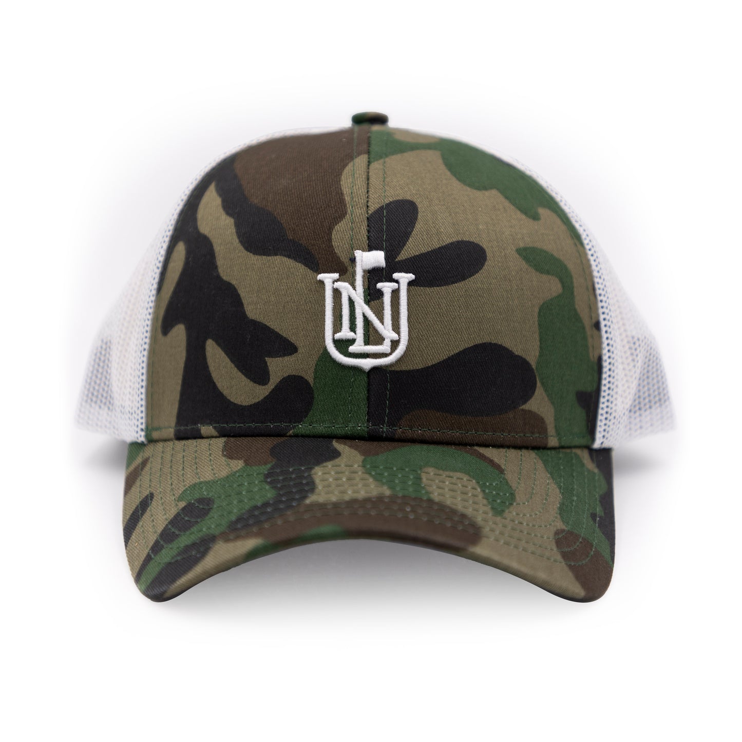 NLU Crest Hat | Camo w/ White Mesh