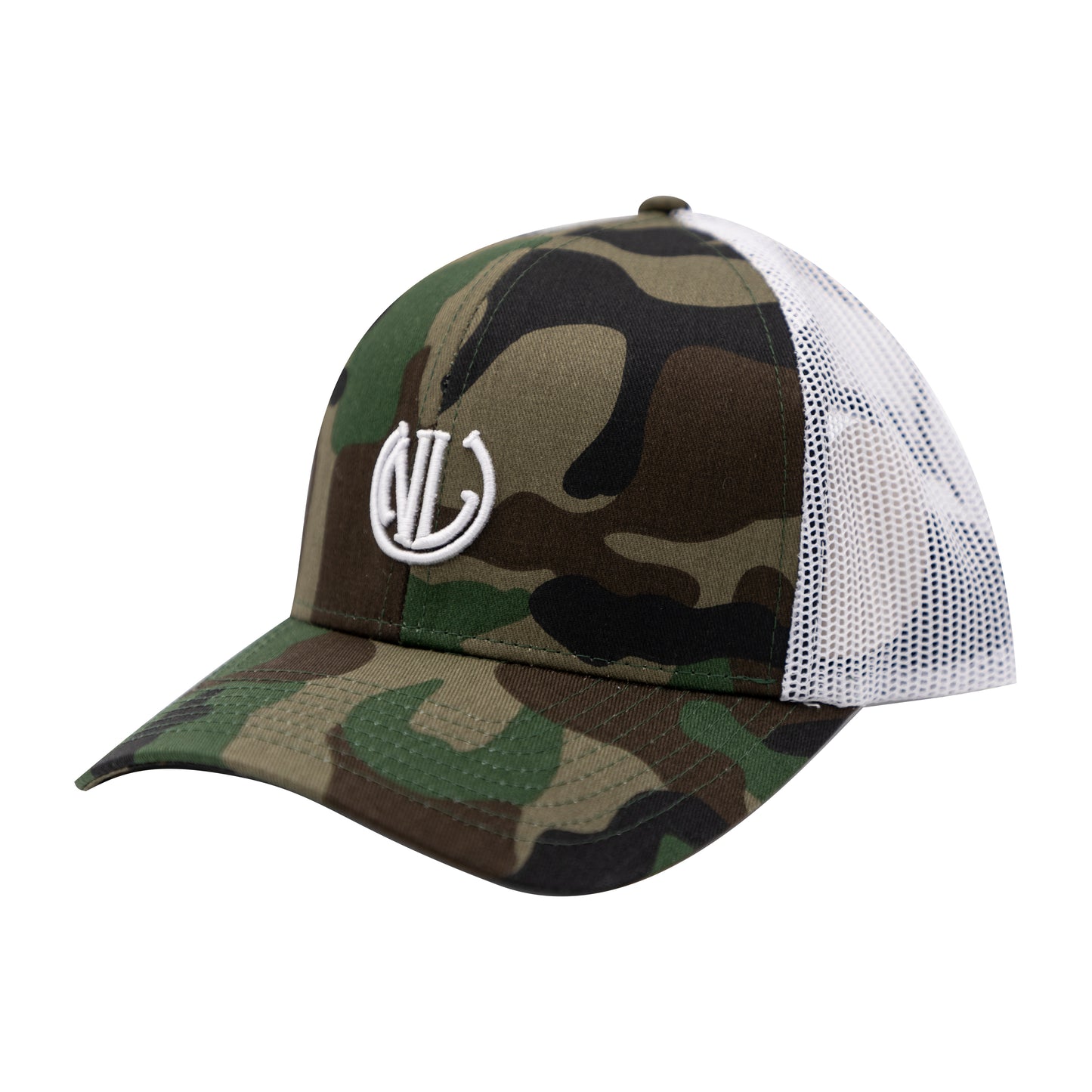 NLU Monogram Hat | Camo w/ White Mesh