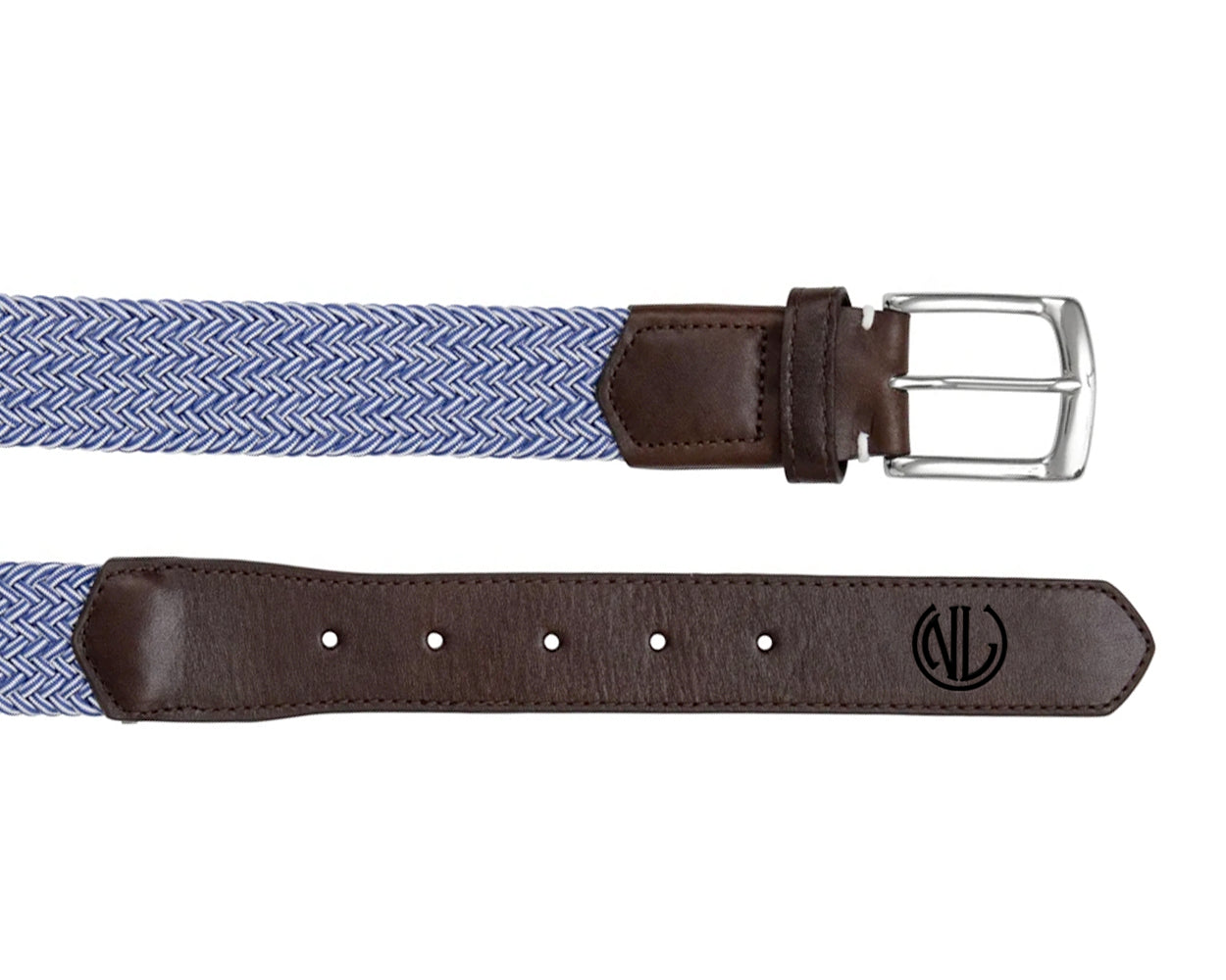NLU + H&B Stretch Belt | Blue & White Microstripe