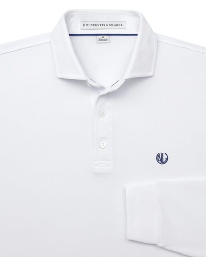 NLU + H&B Long Sleeve Polo | White
