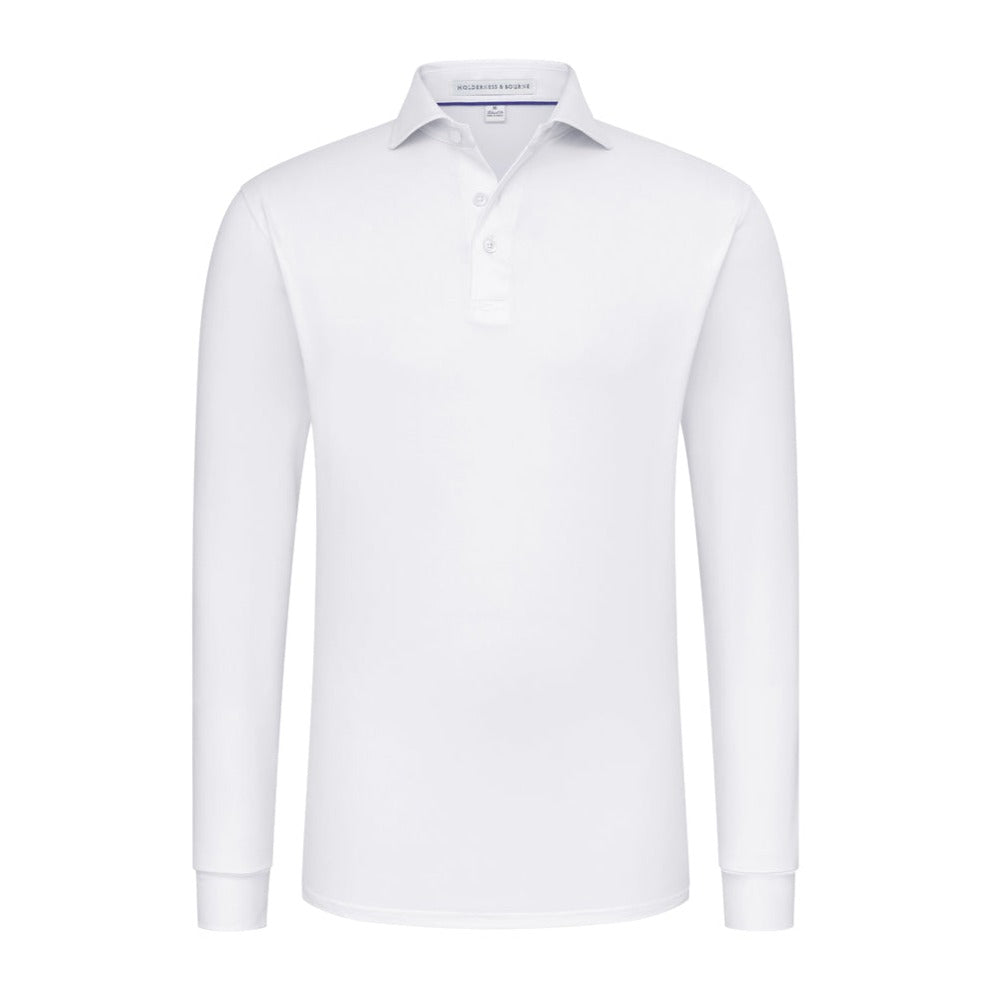 NLU + H&B Long Sleeve Performance Polo | White