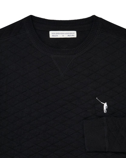 NLU + H&B Diamond Knit Sweater | Black with White Wayward Drive