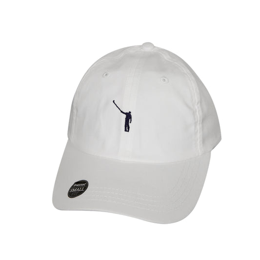 No Laying Up Small Fit Performance  Logo Hat | White w/ Navy Logo