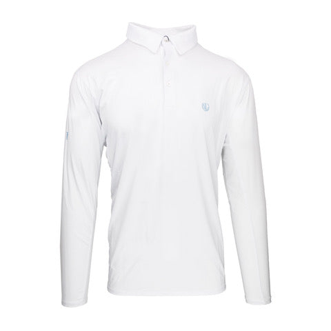 NLU Long Sleeve Tech Polo | White