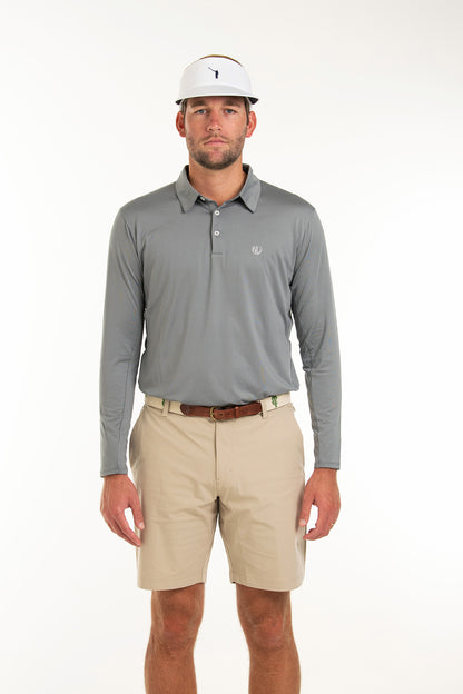 NLU Long Sleeve Tech Polo | Grey