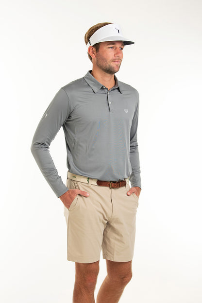 NLU Long Sleeve Tech Polo | Grey