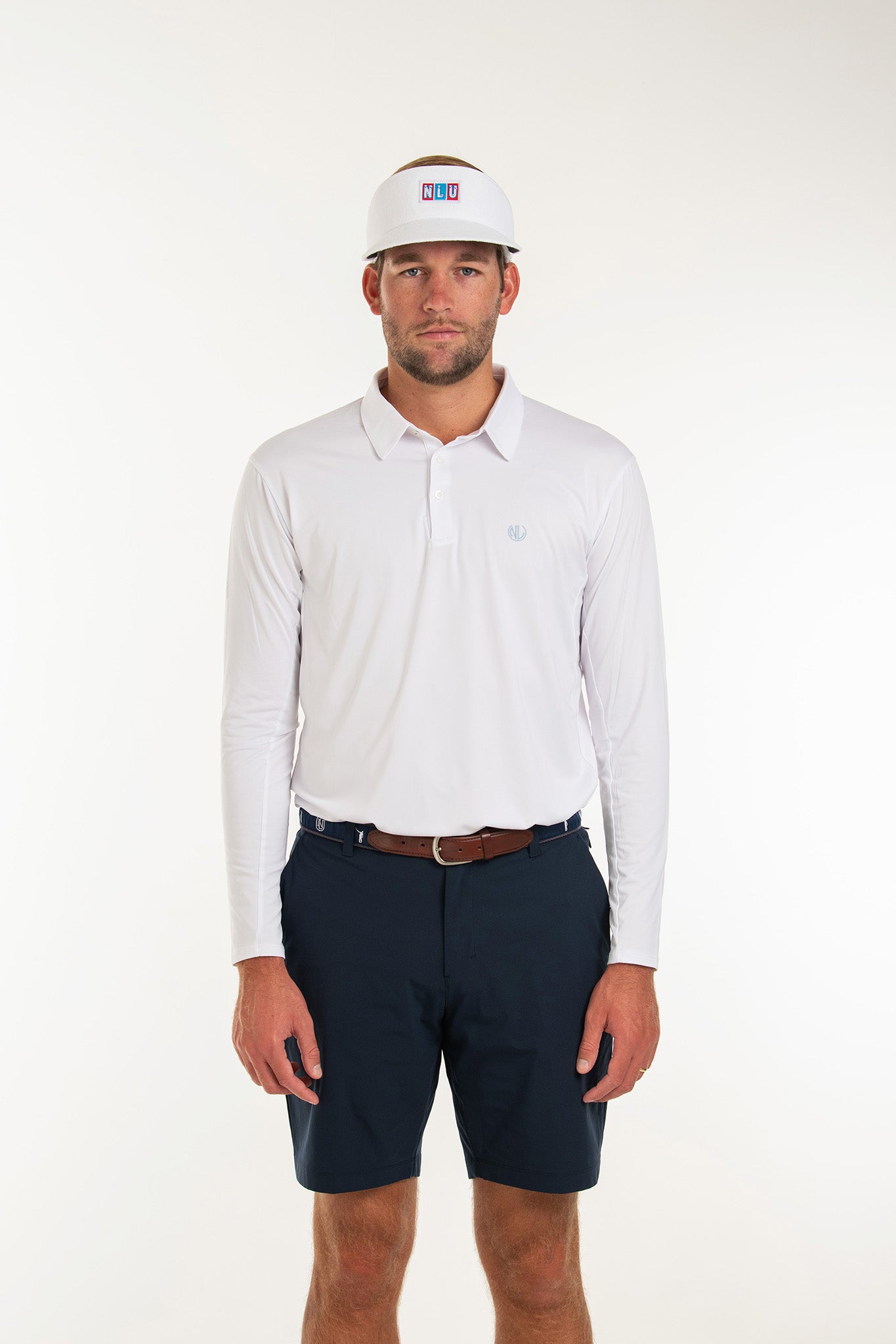 NLU Long Sleeve Tech Polo | White