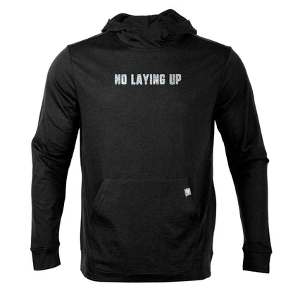 No Laying Up Marble Print Lightweight Hoodie by Levelwear | Black
