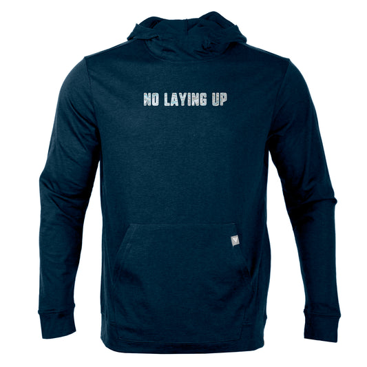 No Laying Up Marble Print Lightweight Hoodie by Levelwear | Navy