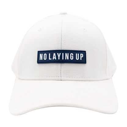 No Laying Up Navy Patch Hat | White Adjustable Flexfit