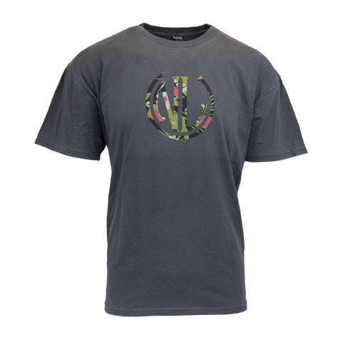 Floral NLU Monogram T-Shirt | Dark Grey