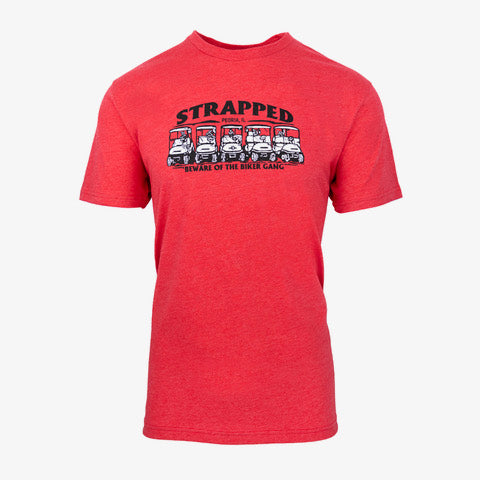 Strapped Biker Gang T-Shirt | Red