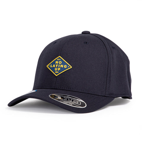 Navy & Gold Retro Diamond Patch Hat | Navy FlexFit