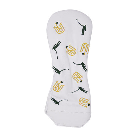 Fairway Wood Headcover | White Leather w/ Green and Yellow Logo's all-over