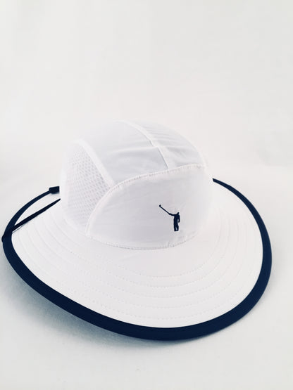 NLU Big Bucket | White w/ Navy Brim