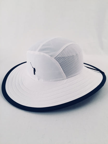 NLU Big Bucket | White w/ Navy Brim