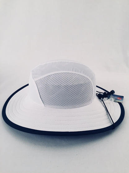 NLU Big Bucket | White w/ Navy Brim