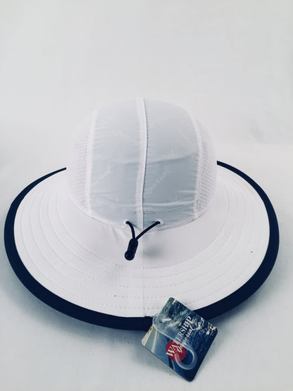 NLU Big Bucket | White w/ Navy Brim