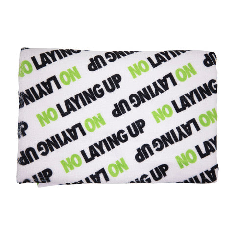 No Laying Up Script Towel | Green & Black
