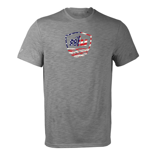 Nest T-Shirt by Levelwear | Grey w/ Red, White and Blue Nest Logo