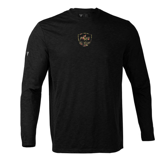 Nest Long Sleeve T-Shirt by Levelwear | Black w/ Floral Nest Logo
