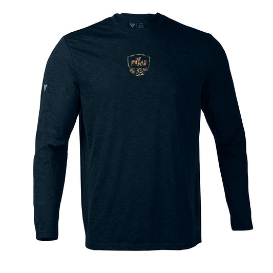 Nest Long Sleeve T-Shirt by Levelwear | Navy w/ Floral Nest Logo
