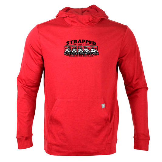 Strapped Peoria Biker Gang Lightweight Hoodie by Levelwear | Red