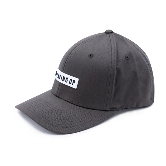 No Laying Up XXL Patch Hat | Dark Grey FlexFit with White No Laying Up PVC Patch