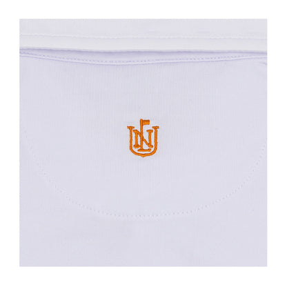 NLU Performance Polo | White with Burnt Orange Logo