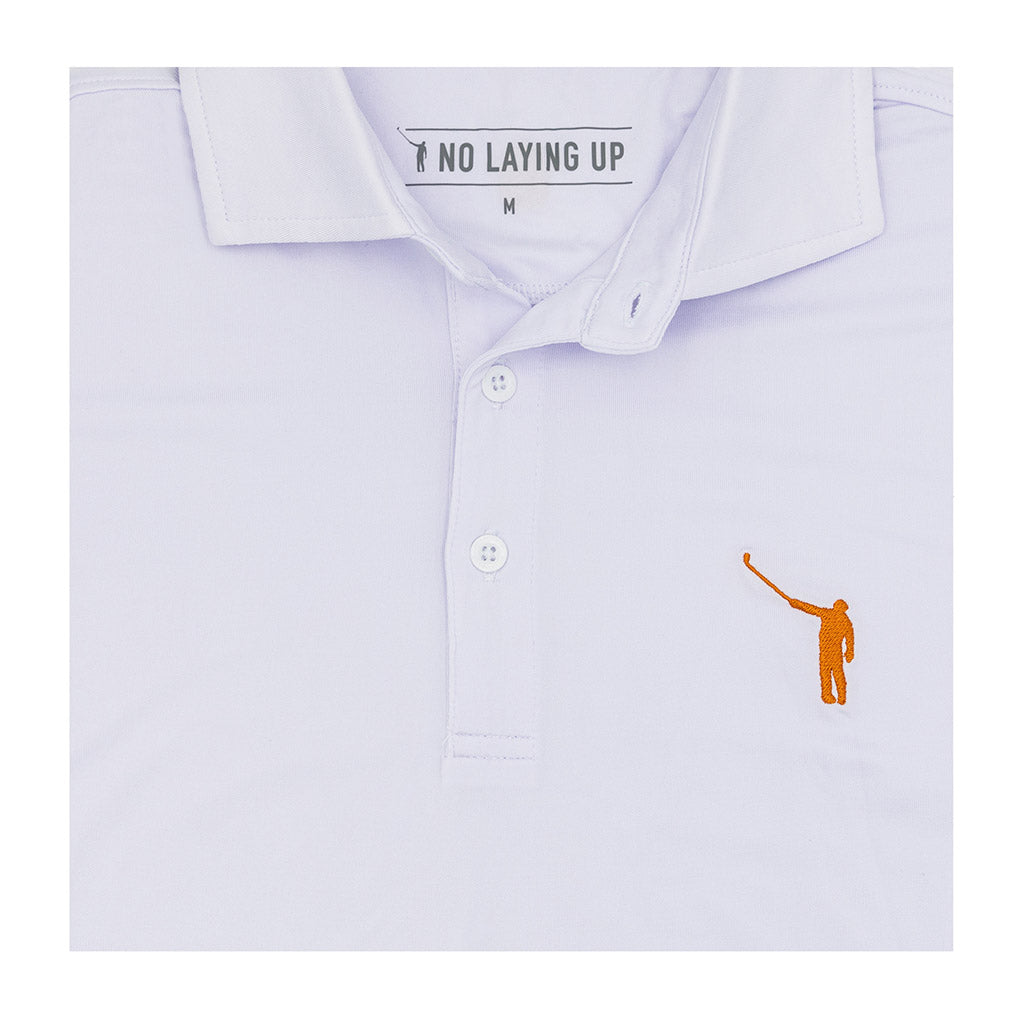 NLU Performance Polo | White with Burnt Orange Logo